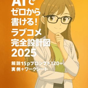 AIでゼロから書ける！ラブコメ完全設計図2025｜PDF58p＋プロンプト120＋実例＋ワークシート